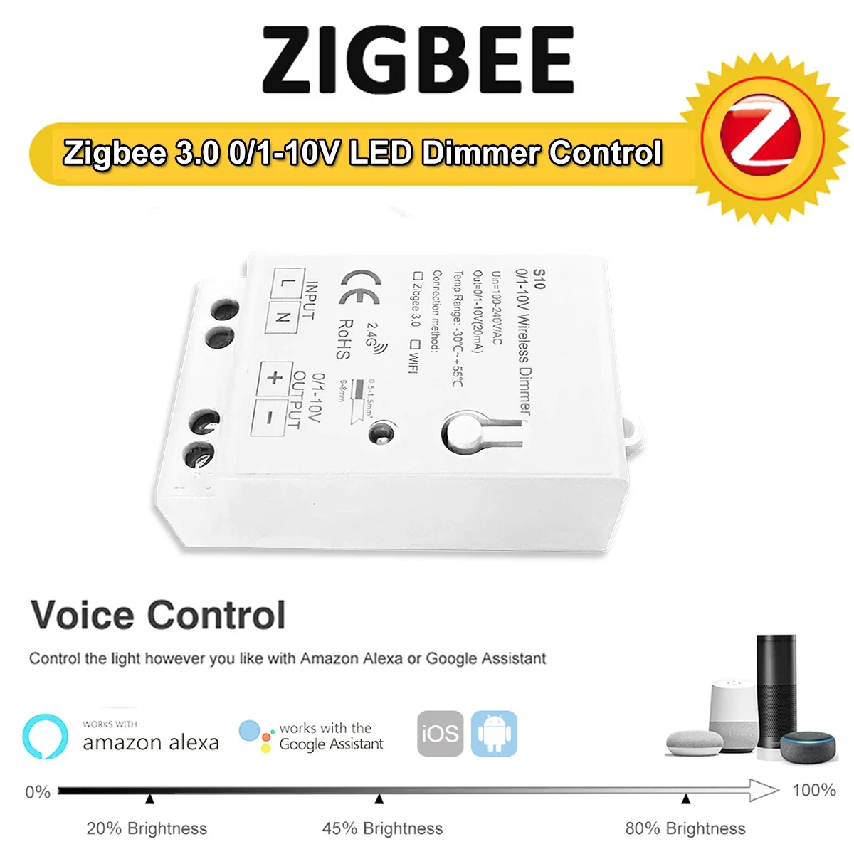 Zigbee 3.0 0-10V 1-10V Dimmer  - Zigbee Coordinator Stick recension och pris