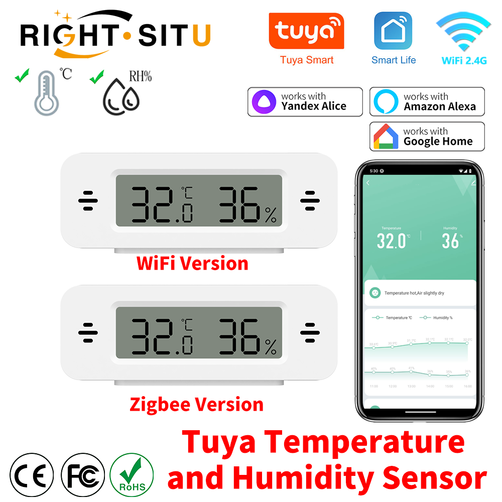 Tuya WiFi Zigbee Mini Temperat - Home Automation Ideas recension och pris